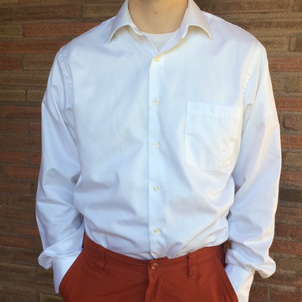 White Fitted Dress Shirt, Neck 15, Chest 34/35